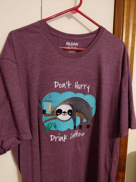 Funny Sloth Coffee T-Shirt - "Don't Hurry, Drink Coffee" Tee