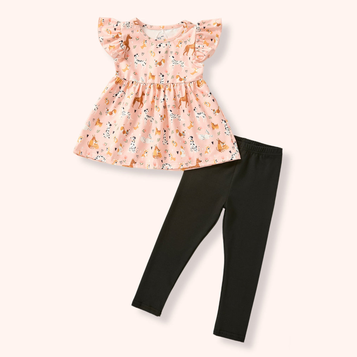 Playful Paws Pants Set - Pete + Lucy Front View