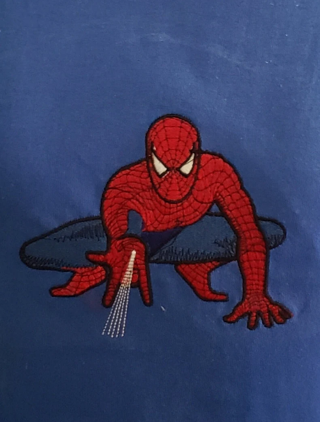 Web Slinger Embroidered T-Shirt | Custom Spider Hero Design for Comic Fans