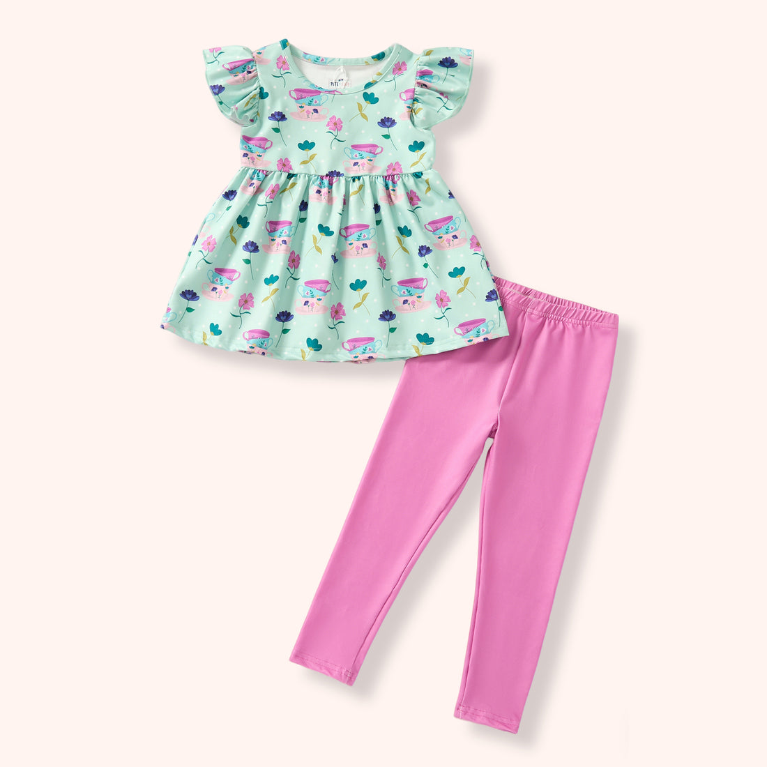 Tea Party Pants Set - Pete + Lucy Front View