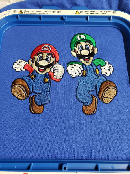 Embroidered Mario and Luigi T-Shirt | Nintendo Gaming Gift