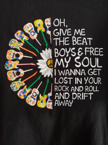 Music Lover Embroidered T-Shirt